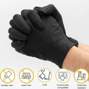 Shield Right Black Nitrile XtraGuard Disposable Gloves Heavy Duty - Extra-Large (XL), Box of 100