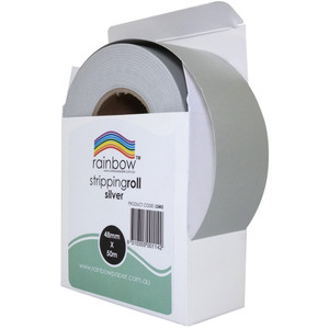 RAINBOW METALLIC STRIPPING ROLL 48MM X 50M SILVER