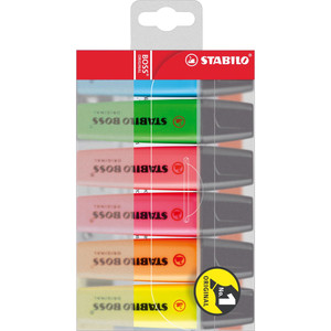 STABILO BOSS HIGHLIGHTER 6 Assorted