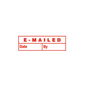 DESKMATE PRE INK STAMP EMAILED (DATE & BY) Red E10