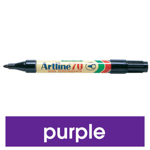 ARTLINE 70 PERMANENT MARKERS Med Bullet Purple, Bx12