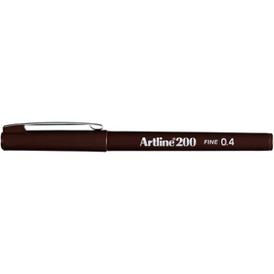 ARTLINE 200 FINELINER PENS 0.4mm Dark Brown Pack of 12