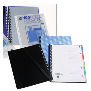 MARBIG A4 REFILLABLE DISPLAY BOOK ACCESSORIES A4 5 Tab Dividers