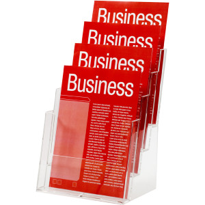 DESK BROCHURE HOLDER A4 4 Tier Clear