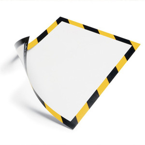 DURABLE MAGNETIC FRAME A4 Security Yellow/Black, Pack 5