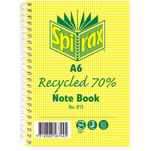 SPIRAX RECYCLED NOTEBOOK 813 A6 100Pg