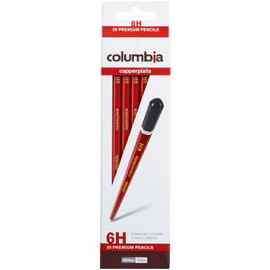 COLUMBIA COPPERPLATE PENCIL Hexagon, 6H Pack of 20