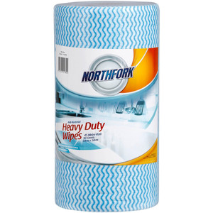 NORTHFORK ANTI BACTERIAL ROLL Perforated Heavy Duty Blue 30x50cm x 45m