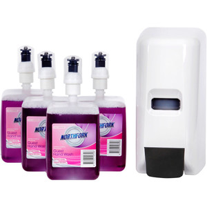 NORTHFORK FOAMING HAND WASH Dispenser Starter Pk & 4 Cart