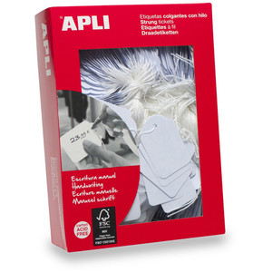 APLI 384 STRUNG TICKETS 9x24mm White Box of 1000