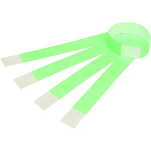 REXEL WRIST BANDS With Serial Number Fluoro Green Pk100
