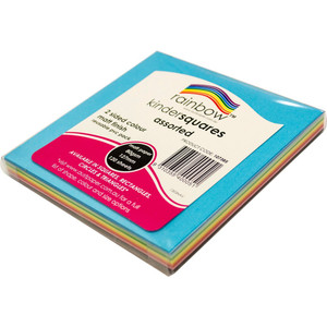 RAINBOW KINDER SQUARES 80GSM Matt D/Sided 127mm Assorted BX120