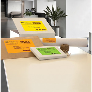 AVERY SIGNALLING FLUORO LASER LABELS L7163FO Orange 14 L/P/Sht 99.1x38.1mm, 25 Sheets (350 Labels)
