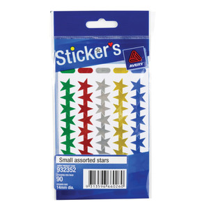 AVERY STICKER HANDIPACKS Small Stars - Assorted B/Pack (Pack of 90)