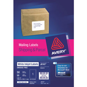 AVERY MAILING INKJET LABELS J8160 21 L/P/Sht 63.5x38.1mm Address (Pack of 1050)