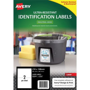 Avery 959245 Ultra Heavy Duty Industrial Labels White L7916 (20 Labels)