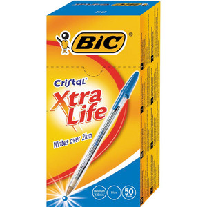 BIC CRISTAL BALLPOINT PEN Medium Blue, Bulk Economical Bx50 8127961