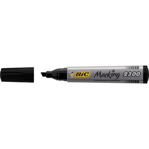 BIC MARKING 2300 MARKER Permanent Black Chisel Tip Box of 12