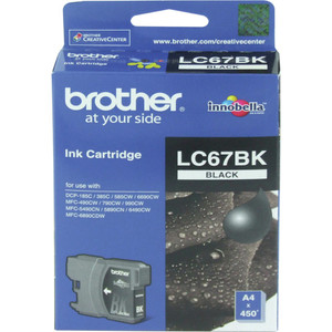 BROTHER LC-67 ORIGINAL BLACK INK CARTRIDGE Suits DCP 185C / 385C / 395CN / 585CW / 6690CW / J715W / MFC 490CW / 790CW / 795CW / 990CW / 5490CW / 5890CN / 6490CW / 6890CDW / J615W