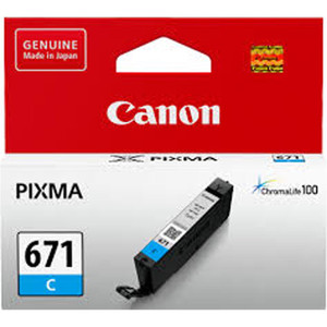 CANON CLI-671 ORIGINAL CYAN INK CARTRIDGE Suits Canon Pixma MG5760BK - 300 Pages