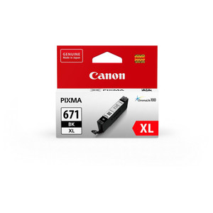 CANON CLI671XLBK INK CARTRIDGE BLACK XL Suits Canon Pixma MG5760 / MG5765 / MG6860 / MG6865 / MG6866 / MG7760 / TS5060 / TS6060 / TS8060 / TS9060 / MG7766