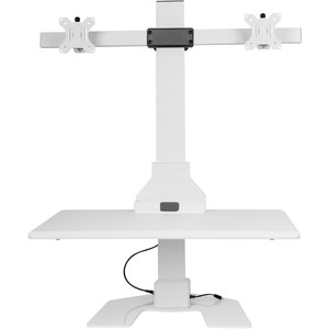 Ergovida Electric Desktop Workstation Double Monitor White