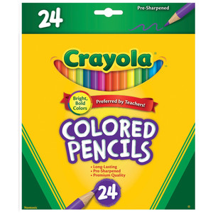 CRAYOLA COLORED PENCILS 24 Full Size Regular