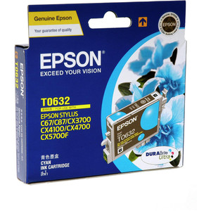 EPSON T0632 ORIGINAL CYAN INK CARTRIDGE Suits C67/C87/CX3700/4100/4700