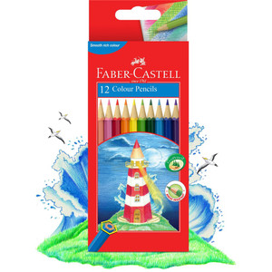 Faber-Castell Eco-Friendly Hexagonal Colour Pencils Assorted, Pack of 12 - Made From FSC and PEFC Certified Sustainable Wood (16-315812)