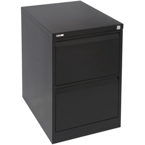 GO 2 DRAWER FILING CABINET H705xw460xd620mm Black Ripple