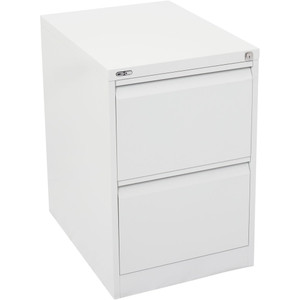 GO 2 DRAWER FILING CABINET H705xw460xd620mm White