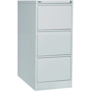 GO 3 DRAWER FILING CABINET H1016xw460xd620mm Silver Grey