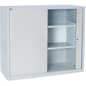 GO TAMBOUR DOOR CUPBOARD White Satin H1016xW1200xD470mm (SHELVES SOLD SEPARATELY)