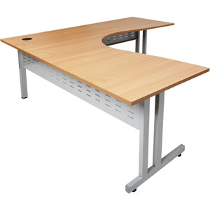 RAPID SPAN CORNER WORKSTATION W1800xD1500xH730mm Beech Top Silver Legs