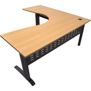 RAPID SPAN CORNER WORKSTATION 1800mmx1800mmxD700mmxH730mm Beech Top & Black Frame