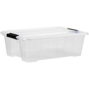 HENLEDAR STORAGE BOX Transparent Lid & Body 10L Black Handle