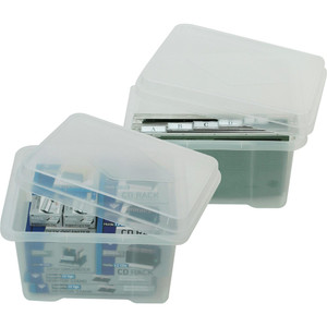 ITALPLAST 32 Litre Storage / File Box - Clear Base / Clear Lid, Each