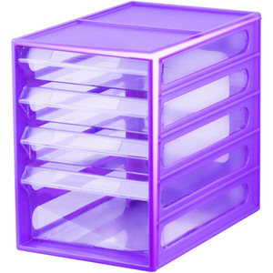 ITALPLAST 4 Drawer Office Organiser - Grape, Each