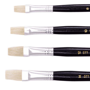 Jasart Hog Bristle Series 577 Flat Brush Size 8 Pack of 12