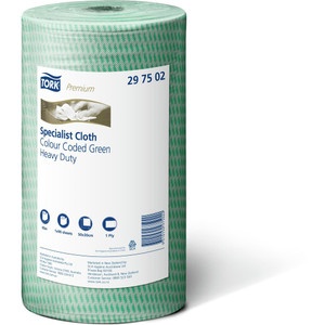 TORK SPECIALIST PREMIUM CLOTH 50cmX30cmX45m Heavy Duty Green Carton of 4