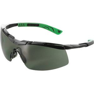 MAXISAFE 5X6 SAFETY GLASSES Smoke, Gun Metal/Green Frame G15 Lens *** While Stocks Last - Please Enquire to Confirm Availability ***