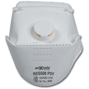 Maxisafe Disposable Respirator P2 Fold Flat With Valve (Pack of 20)
