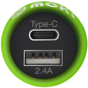 Moki Car Charger Plus (Type-C + USB) 3.0 RapidCharge Black