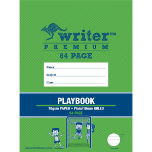 WRITER PREMIUM PLAYBOOK 64pg Plain/10mm Solid Ruled