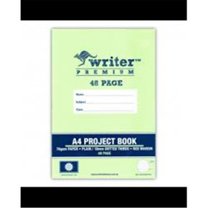 WRITER PREMIUM PROJECT BOOK A4 48pgs Plain / 18mm Dotted thirds + Margin - Sun