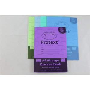 PROTEXT EXERCISE BOOK A4 64pgs 14mm Dotted Thirds - Lion