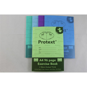 PROTEXT EXERCISE BOOK A4 96pgs 18mm Dotted Thirds - Duck