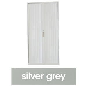 STEELCO TAMBOUR DOOR CUPBOARD 5 Shelf Silver Grey H2000xW1200xD463mm