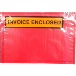 GUSSPAK RED INVOICE ENCLOSED LABELOPES Red Backing, 165 x 115mm Bx1000 (OLD CODE OS-RE1611)