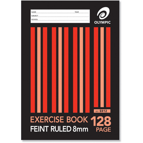Olympic Exercise Book E812 A4 128 Page 8mm with Margin (140751)